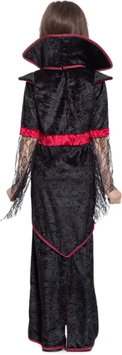 Vista 6 de Disfraz de vampiro real para niñas, disfraz gótico de Halloween, fiesta temática de vampiro, juego de rol