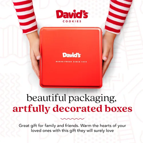 Vista 7 de Latas de galletas frescas y horneadas para regalar de Davids Cookies.