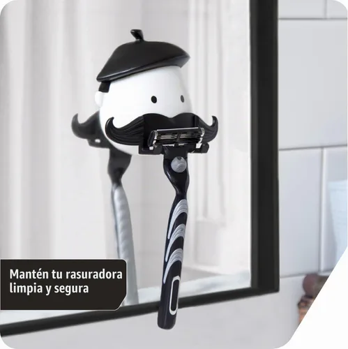 Vista 3 de PELEG Design Mr. Razor - Soporte para maquinilla de afeitar con succión para ducha, baño, baño, regalos únicos