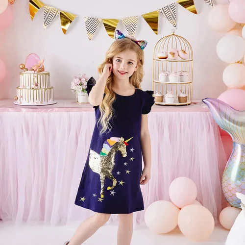 Vista 4 de DXTON Vestidos de tutú de manga larga para niñas pequeñas de invierno para niñas de 2 a 8 años