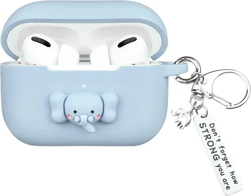 Vista 7 de Wonhibo Funda para Airpod Pro, linda funda Kawaii para Airpod Pro 2019 con llavero para mujer (perro)