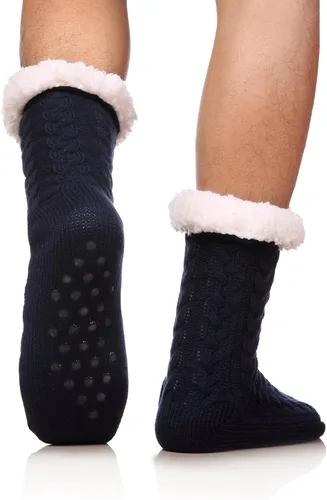 Vista 2 de SDBING Calcetines de invierno con forro polar para hombre, súper suaves, cálidos, acogedores, mullidos