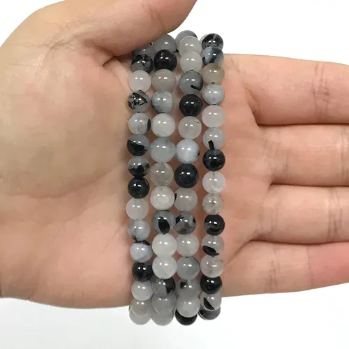 Vista 51 de Gem Avenue Handmade Round Bead Stretch Bracelet Unisex Natural Stone Beaded Jewelry for Men & Women, Elastic Wristband for Daily Wear