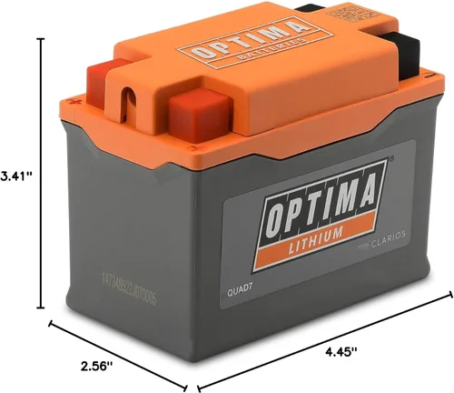 Vista 10 de OPTIMA QUAD7 ORANGETOP Batería de litio – Reserva de arranque del motor integrada con BMS y cable Powerlink – 190 amperios de arranque, 3AH