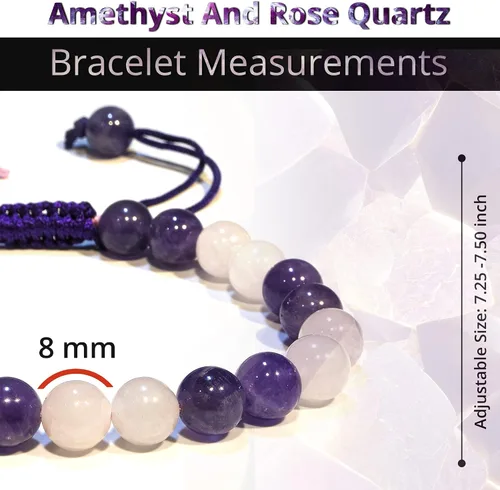 Vista 3 de Bracelet Healing Crystal Bracelet for Women, Men Chic Gemstone Bracelet for Men and Women 8mm Round Bead Bracelets for Spiritual Healing