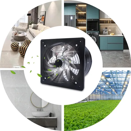 Vista 5 de DNYSYSJ Ventilador industrial de 12 pulgadas, 125 W, 1559 CFM, alto flujo de aire, bajo ruido, 12 pulgadas, extractor de ventilación, ventilador