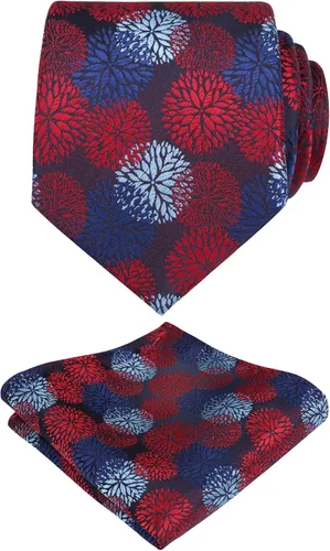 Vista 29 de Alizeal Mens 3.15inches Leaf Flower Pattern Tie Set 141-blush Rosa