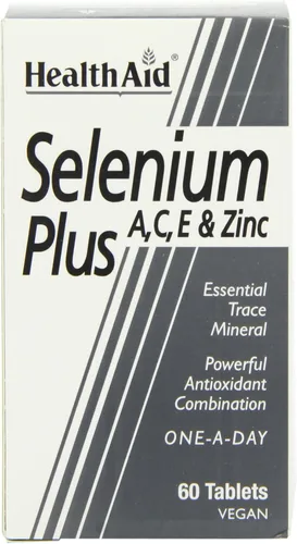 Vista 3 de Health Aid Selenio Plus (Vitaminas A, C, E y Zinc) 60 Tabletas