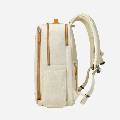 Vista 9 de Nordace Siena Pro 17 - Mochila inteligente con puerto USB, mochila para laptop de 17 pulgadas, mochila diaria de 26 L para viajes, uso diario o Beige