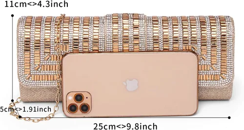 Vista 19 de Labair Bolso de noche y embragues para mujer, bolso de mano brillante con diamantes de imitación, bolso formal para fiesta de boda.