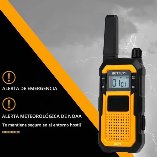 Vista 5 de Retevis RB48 - Walkie Talkies de Largo Alcance, Radios de 2 Vías MIL-STD 810H de Alta Resistencia con Auricular, Resistente al Agua IP67, 2000 mAh