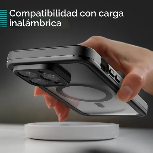 Vista 5 de Funda impermeable Encased Titan diseñada para iPhone 15 Plus con clip para cinturón (compatible con MagSafe), funda protectora de cuerpo completo