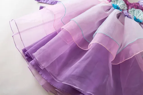 Vista 8 de Disfraz de princesa Ariel de sirena, vestido de fiesta de cumpleaños para niñas, regalo de cumpleaños, disfraz de Halloween