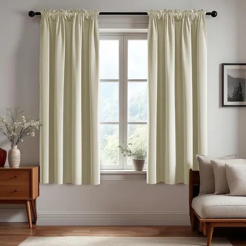 Vista 248 de Deconovo Cortinas opacas, aislamiento térmico, dobladillo para barra, reducción de ruido, certificado Oeko-TEX, cortinas de oscurecimiento
