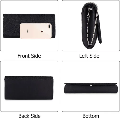 Vista 3 de Bolsos de embrague para las mujeres de encaje floral bolso de noche