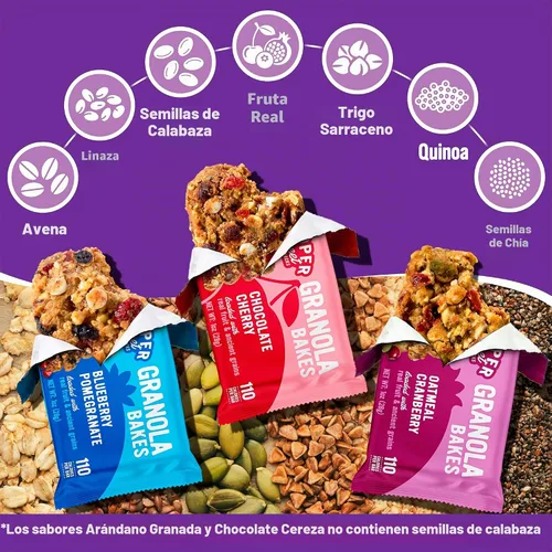 Vista 6 de Cooper Street Granola Bakes (36 unidades) - Paquete variado de barras de granola suaves y masticables para desayuno, sin nueces, lácteos y soja