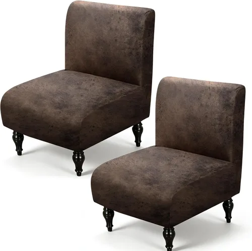 Vista 22 de ANARACHON Funda para silla decorativa sin brazos, extraíble, lavable, antideslizante, protector de muebles para el hogar, hotel, sala de estar