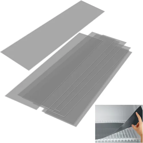 Vista 8 de Barydat 8 Piezas de Forro de Estante de Plástico Esmerilado Liner Impermeable Sin Adhesivo para Estantes de Alambre Cubierta de Estantería
