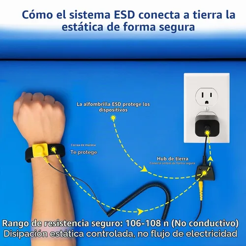 Vista 3 de Kit antiestático portátil de la esterilla ESD, 24" X24", reparación de la construcción de PC y de la electrónica Helps reduce static risk to