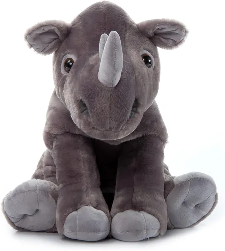 Vista 2 de The Petting Zoo Rinoceronte de peluche, regalos para niños, animales salvajes del zoológico Onez, juguete de peluche jumbo de rinoceronte del sur