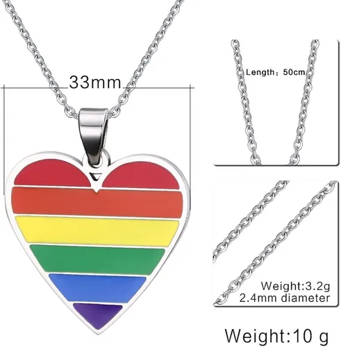 Vista 2 de Hisatan Collar personalizado del orgullo gay para hombres y mujeres, colgante personalizado de la amistad lesbiana, joyería de concientización LGBTQ