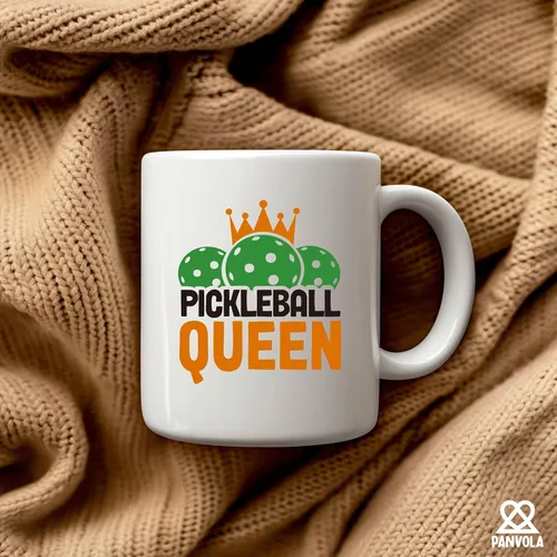 Vista 5 de Pickleball Queen Pickleball Regalos para mujeres, taza de cerámica para amantes del pickleball para jugadores de pelota, taza de café de 11 onzas