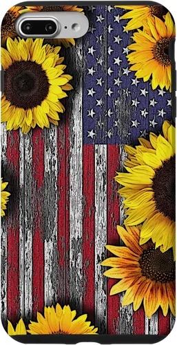Vista 12 de American Flag with Sunflowers Case for iPhone 17