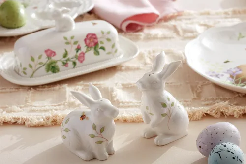 Vista 4 de Lenox 893456 Mariposa Prado Conejo Salero y Pimentero, Vajilla de Pascua