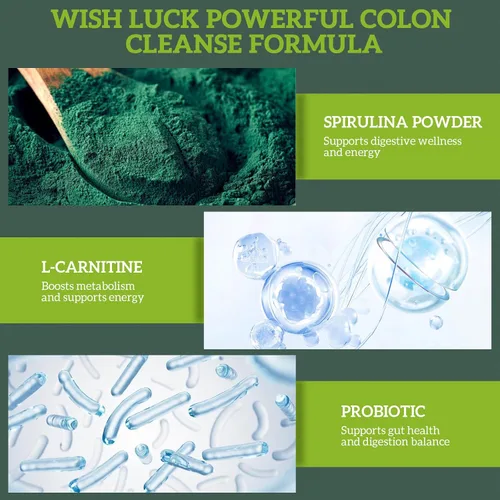 Vista 5 de Limpieza de colon para mujeres: Suplemento de limpieza intestinal con probióticos y cáscara de psyllium para desintoxicación suave equilibrio