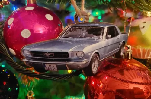 Vista 5 de adorno de Navidad con foto personalizada para los amantes de las motocicletas American Victory por Kool-Kool, decoración de árbol de Navidad
