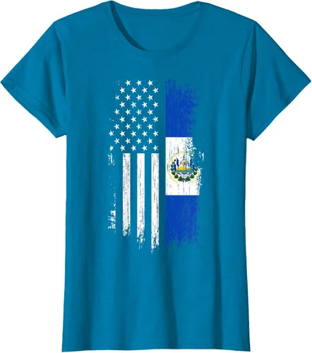 Vista 85 de Camiseta de la bandera de Estados Unidos salvadoreño - Camiseta de El Salvador USA