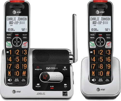 Vista 16 de AT&T BL102 DECT 6.0 Teléfono inalámbrico para el hogar con contestador, bloqueo de llamadas, locutor de identificación de llamadas, asistencia