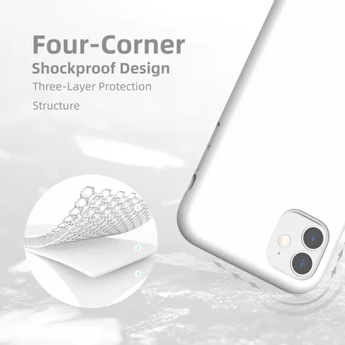 Vista 188 de Funda de silicona líquida compatible con iPhone 12 Pro Max 6.7 pulgadas, funda de gel de protección completa con forro de microfibra, funda
