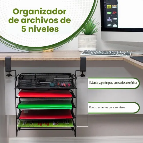 Vista 2 de Organizador de archivos que se fija debajo del escritorio