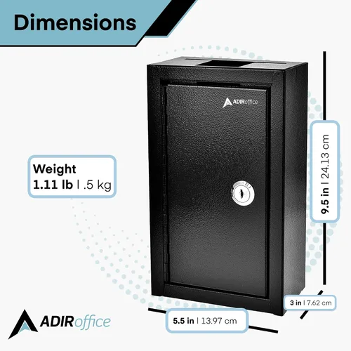 Vista 5 de AdirOffice Caja grande para llaves – Caja de almacenamiento de grado comercial de gran capacidad – Paquete y paquetes seguros – para uso doméstico