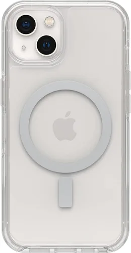 Vista 3 de OtterBox Symmetry - Funda con MagSafe para iPhone 13 (no Mini/Pro/Pro Max), embalaje no minorista, transparente, antimicrobiano