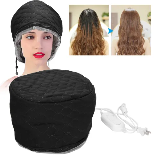 Vista 3 de Vaporizador para el cabello, 110 V, vaporizador térmico para el cabello, sombrero de tratamiento de aceite caliente, sombrero de vapor