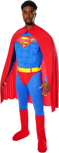 Vista 2 de Rubies DC Comics Superheroes: Superman Deluxe Muscle Chest Costume for Adults, Men's Costume