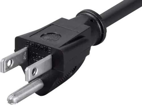 Vista 3 de Monoprice 105296 Cable de extensión de alimentación de 1 pie, 16 AWG, 13A (NEMA 5-15P a NEMA 5-15R), negro - 13A