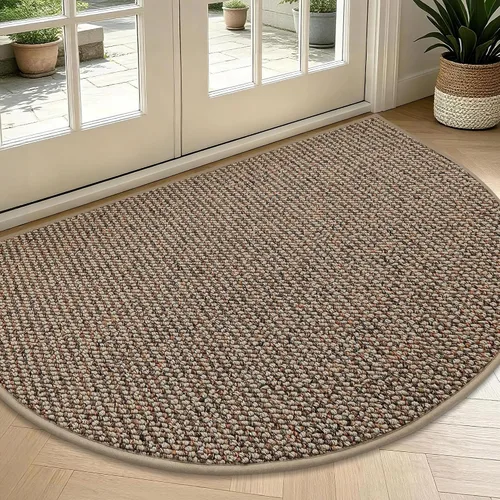 Vista 11 de BEQHAUSE Tapete Atrapa Suciedad para Puerta 17" x 30" Semicírculo Antideslizante Lavable Tapetes de Entrada Alfombras Absorbentes de Bienvenida