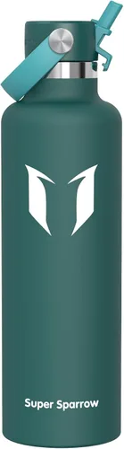 Vista 29 de Super Sparrow Botella de Agua Aislada - 17 Oz / 25 Oz / 34 Oz - Frasco FlipFlow de Boca Estándar - Libre de BPA, Botella a Prueba de Fugas