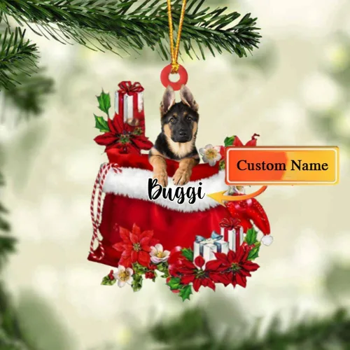 Vista 62 de Perro Akita Inu personalizado en bolsa de regalo, adorno de Navidad, nombre personalizado, regalo para amantes de los perros, familia, Navidad
