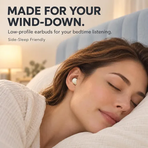 Vista 3 de Auriculares invisibles para dormir de lado, mini auriculares pequeños Skin tone