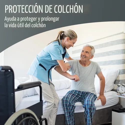 Vista 4 de DMI Protector de colchón impermeable individual – Ajustado, funda de colchón silenciosa, suave y transpirable, 39 x 75 x 8 pulgadas, color blanco