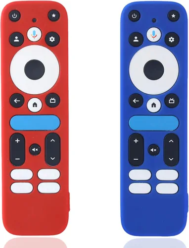 Vista 13 de Funda protectora de silicona azul con correa para 2025 Onn Google TV Box 4K pro Remote, a prueba de golpes, cubierta antisuciedad para controlador
