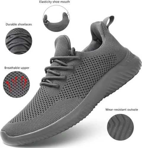 Vista 7 de Zapatos de tenis sin cordones para hombre, ligeros, transpirables, informales, suela suave, malla para el trabajo, gimnasio, tenis