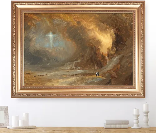 Vista 30 de Anunciación de Leonardo da Vinci Reproducciones de arte clásico, impresiones en lienzo giclée para decoración del hogar, 16 x 30 pulgadas