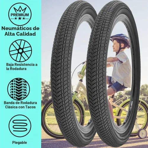 Vista 3 de Neumáticos de bicicleta de 18 "18 x 2.125 y 18 pulgadas plegable neumático de repuesto de bicicleta 2 Neumáticos