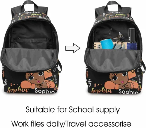Vista 167 de Texto personalizado Elefante desgaste gafas mochila mochila mochila casual Daypack bolsa para mamá niñas, color86-4, Mochilas Daypack