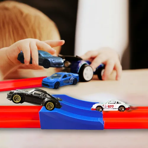 Vista 3 de Conector de rampa de salto de doble vía - 1 unidad, compatible con Hot Wheels Track